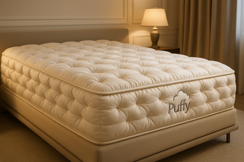 Puffy lux mattress with logo 